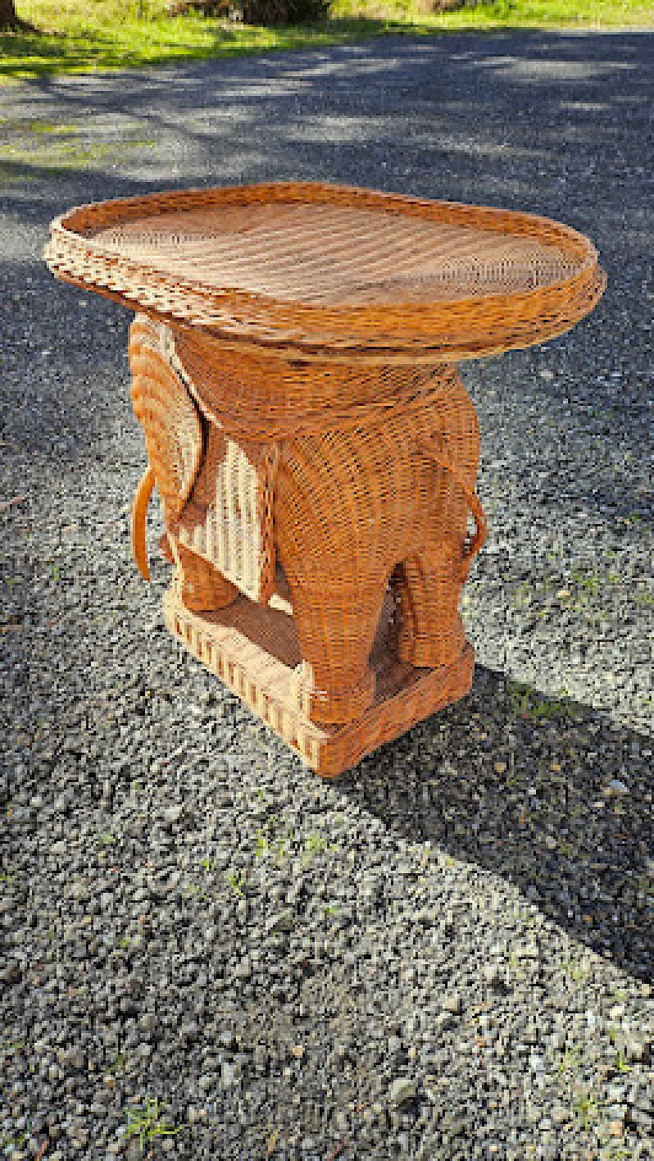 Tavolino da caffè in vimini, anni '60 5