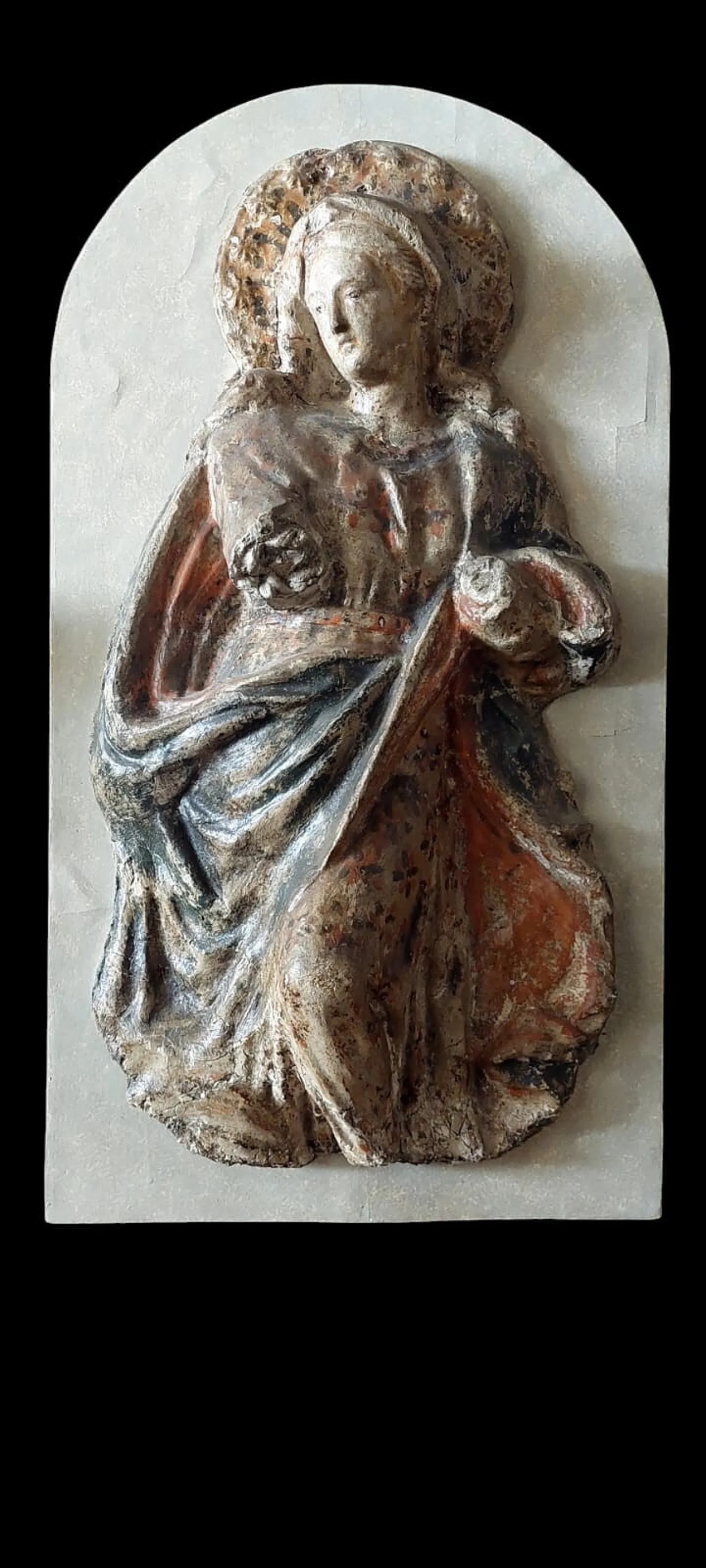 Madonna in high relief in stucco and papier-mâché, early 18th century 6