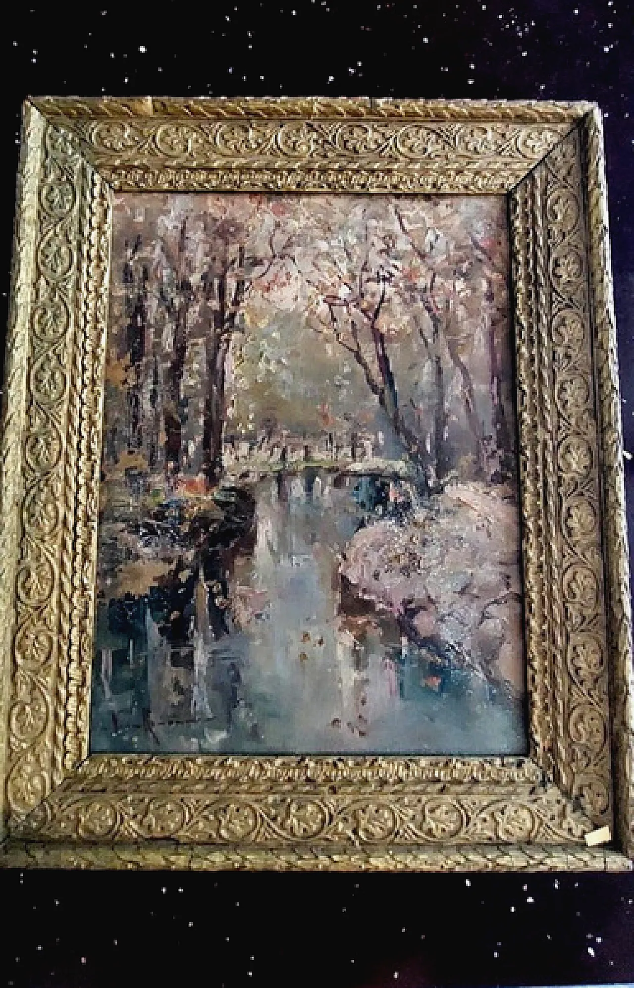 Franco Ricciardi, dipinto a olio su cartone, primo '900 3