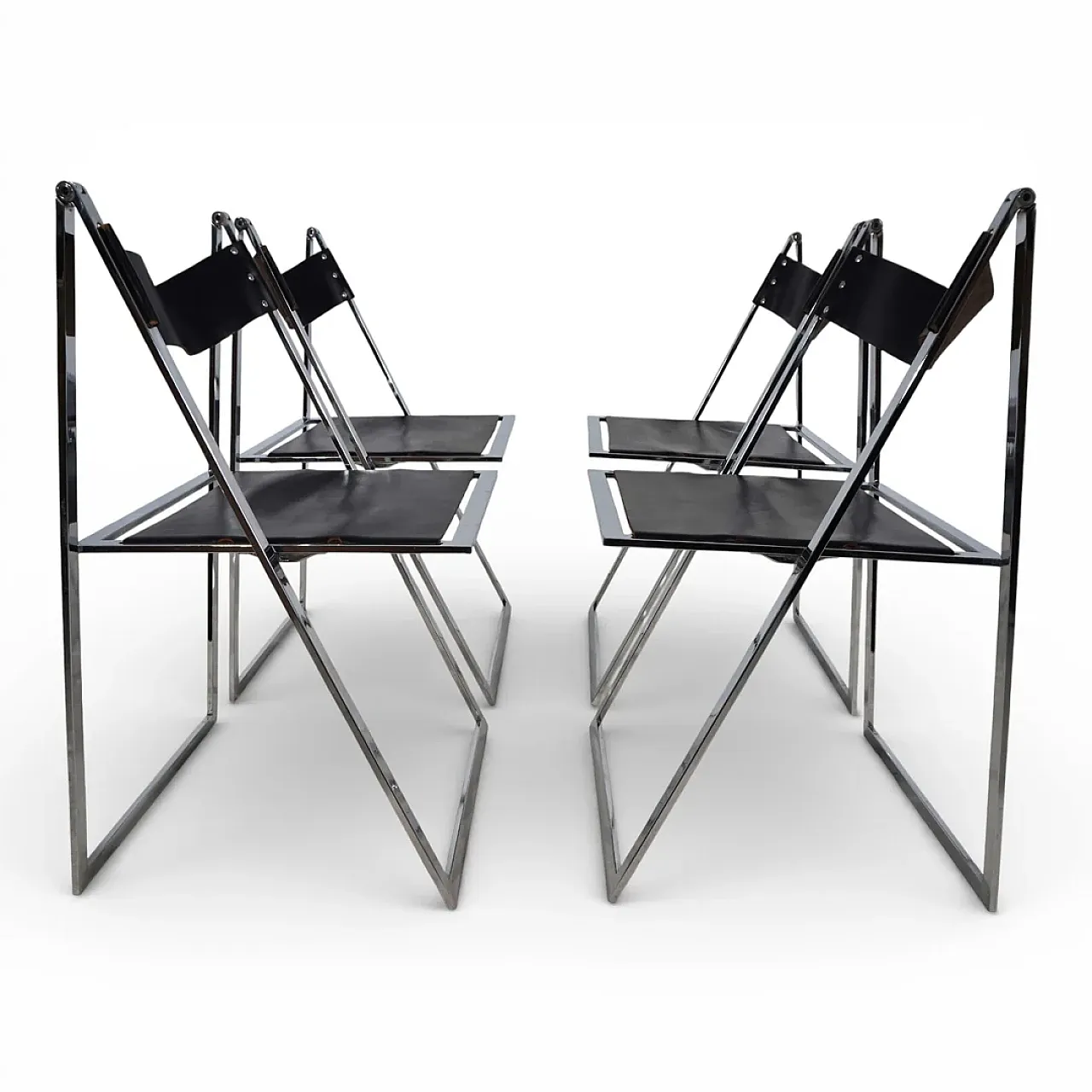 4 Lübke folding dining chairs by Fantoni&Geraci, 1960s 1