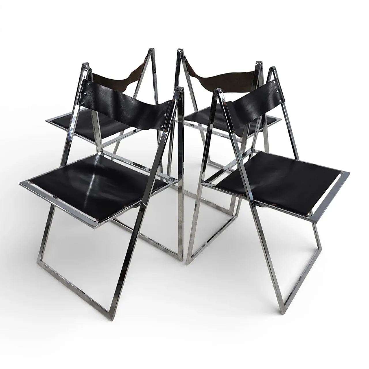 4 Lübke folding dining chairs by Fantoni&Geraci, 1960s 4