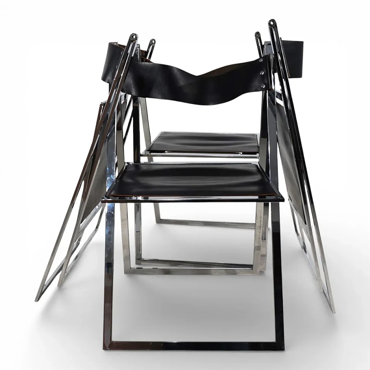 4 Lübke folding dining chairs by Fantoni&Geraci, 1960s 7