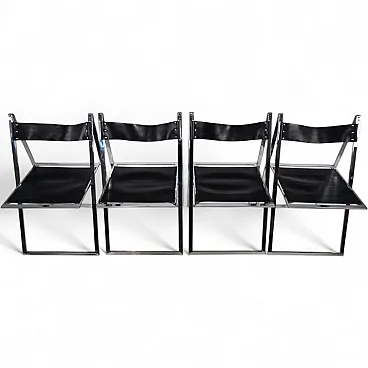 4 Lübke folding dining chairs by Fantoni&Geraci, 1960s