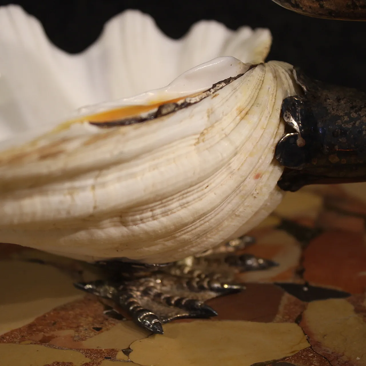 Cigno in argento e conchiglia di Binazzi Firenze, '900 5