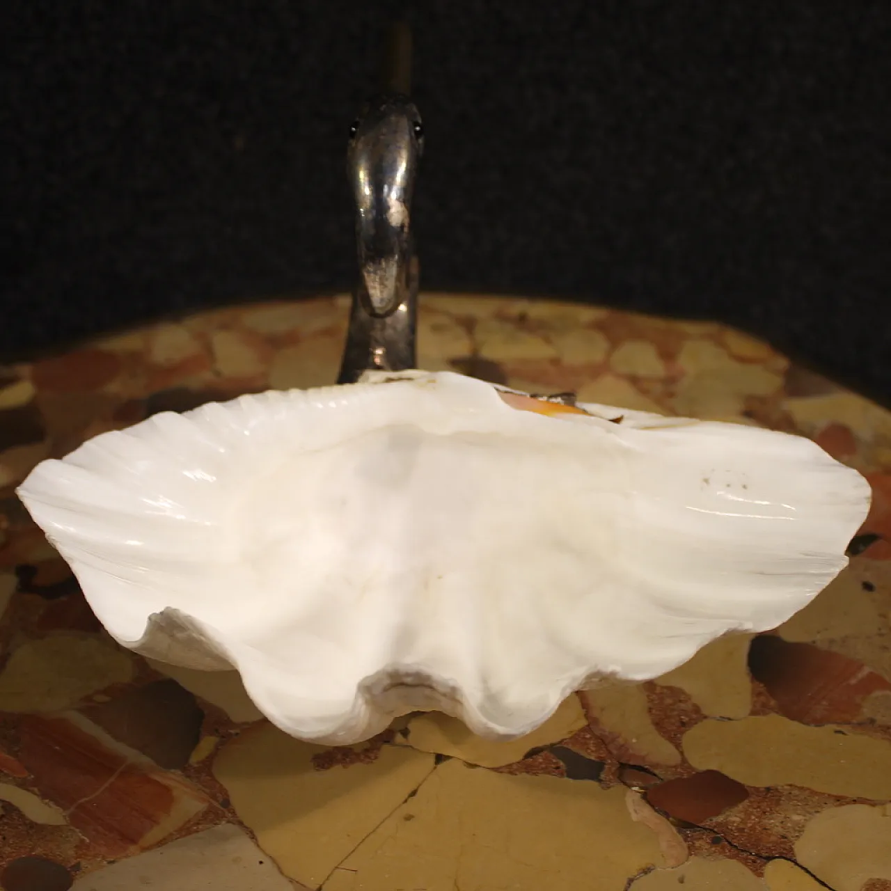 Cigno in argento e conchiglia di Binazzi Firenze, '900 6