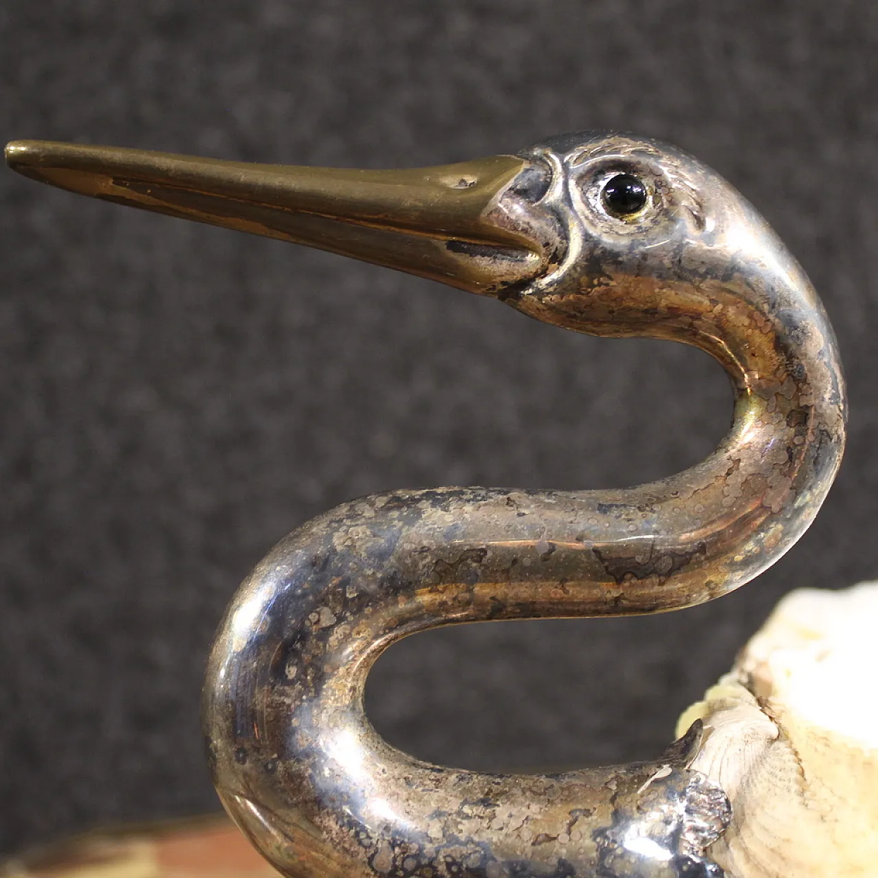 Cigno in argento e conchiglia di Binazzi Firenze, '900 8