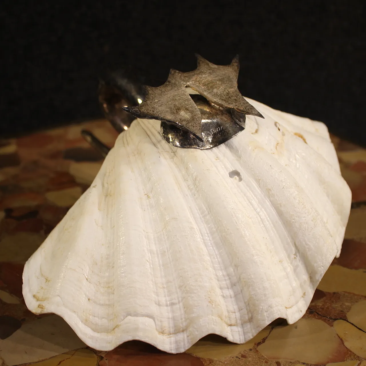 Cigno in argento e conchiglia di Binazzi Firenze, '900 10