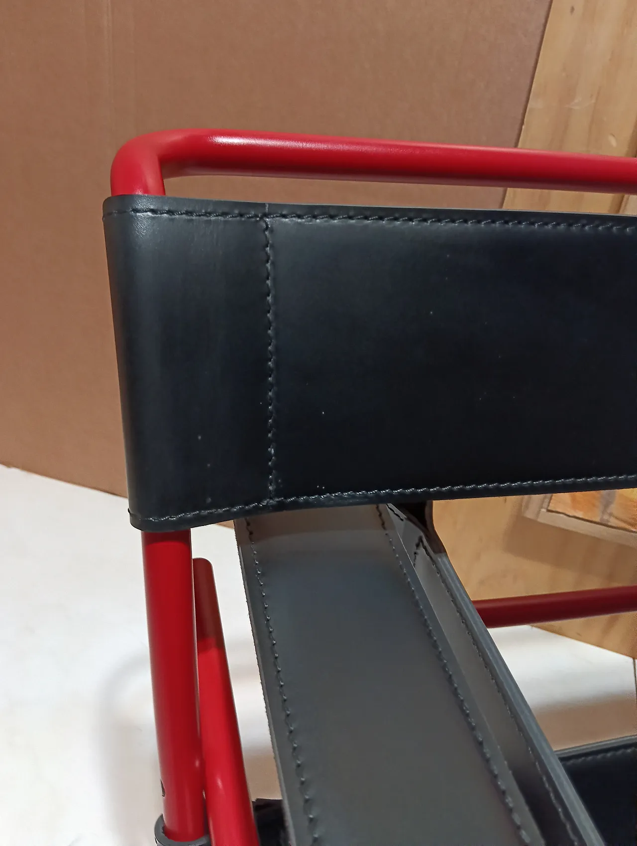 Wassily B3 armchair by Knoll in black leather in structure, 2000s 11