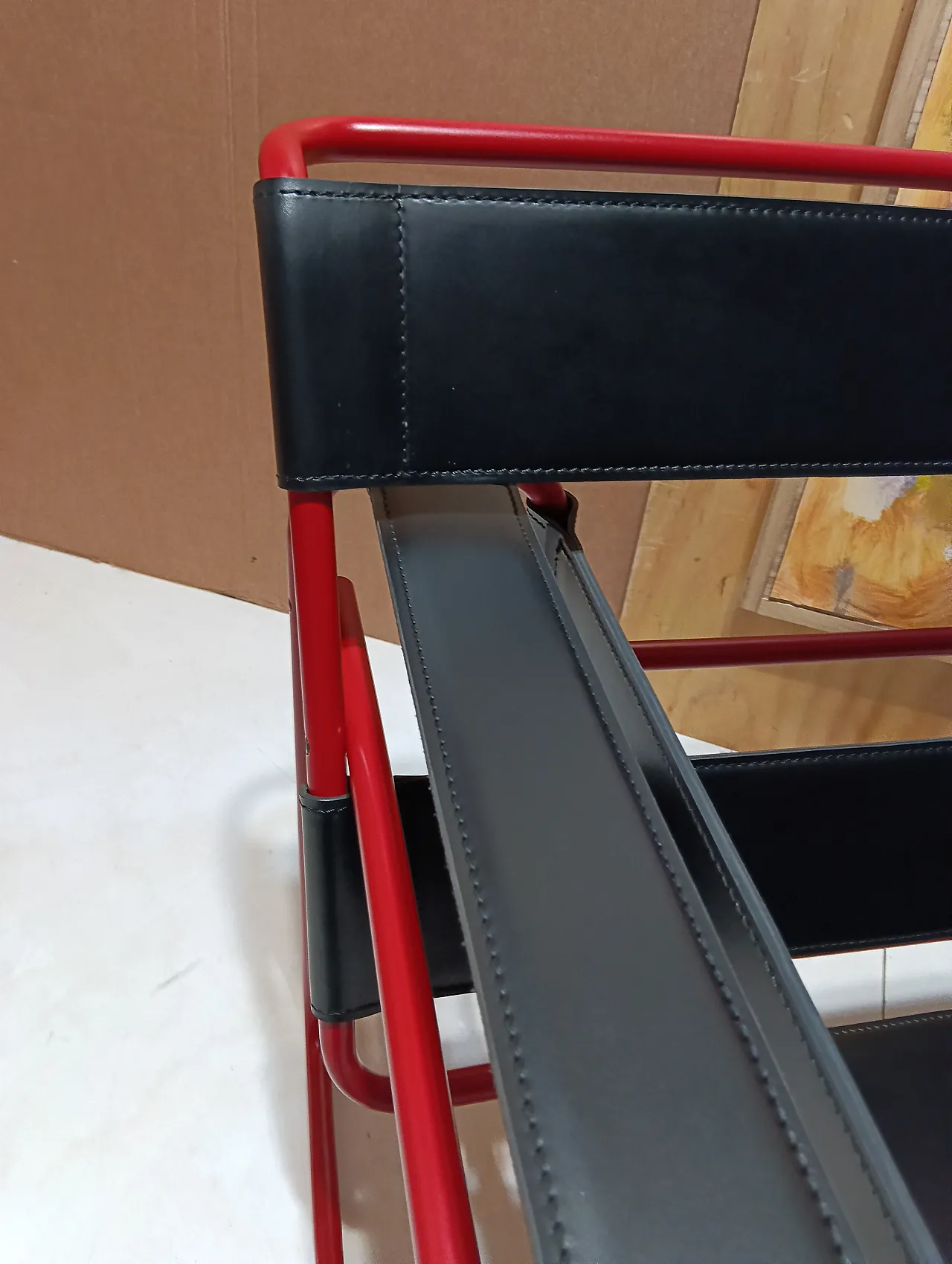 Wassily B3 armchair by Knoll in black leather in structure, 2000s 12