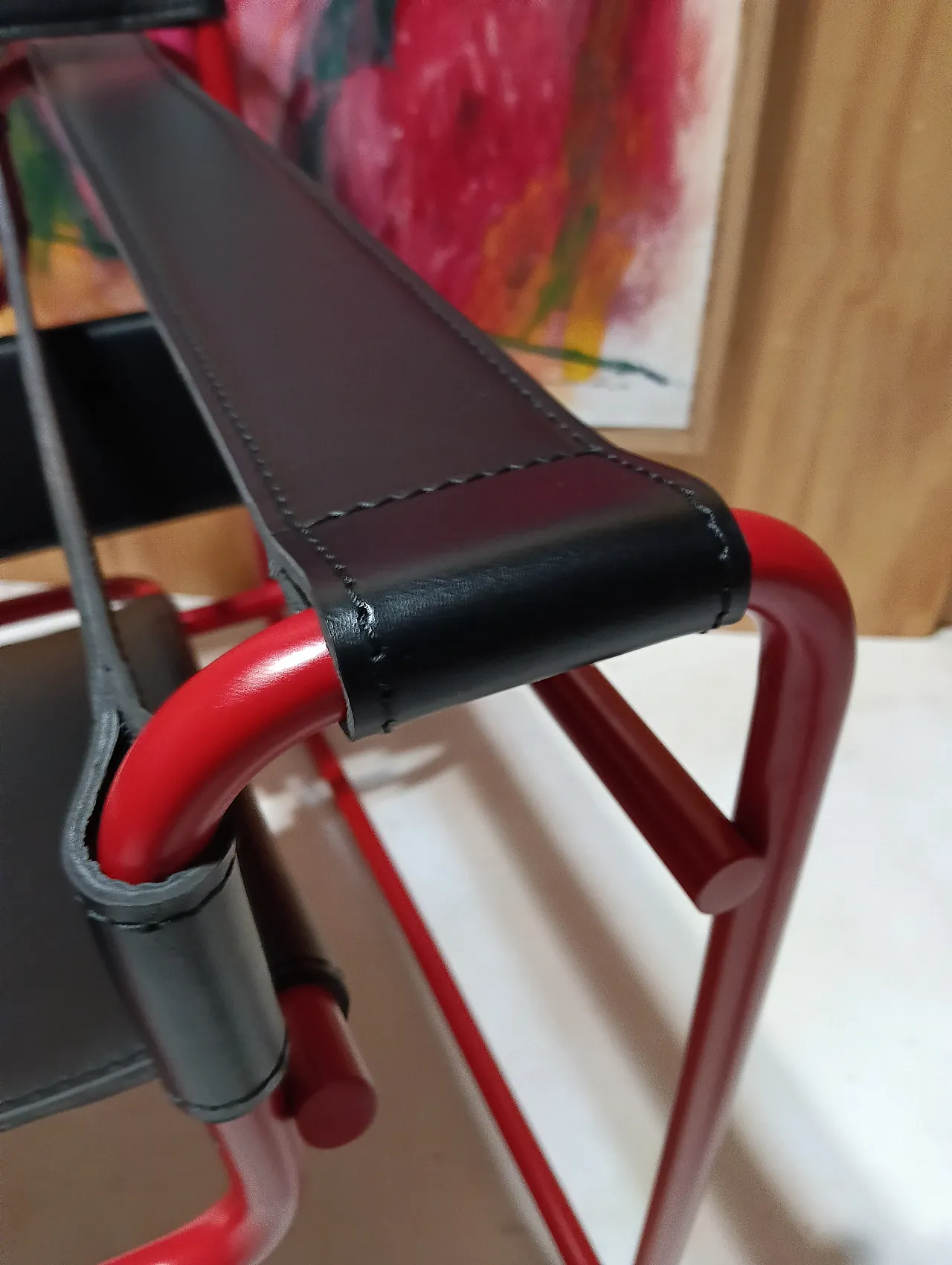 Wassily B3 armchair by Knoll in black leather in structure, 2000s 17