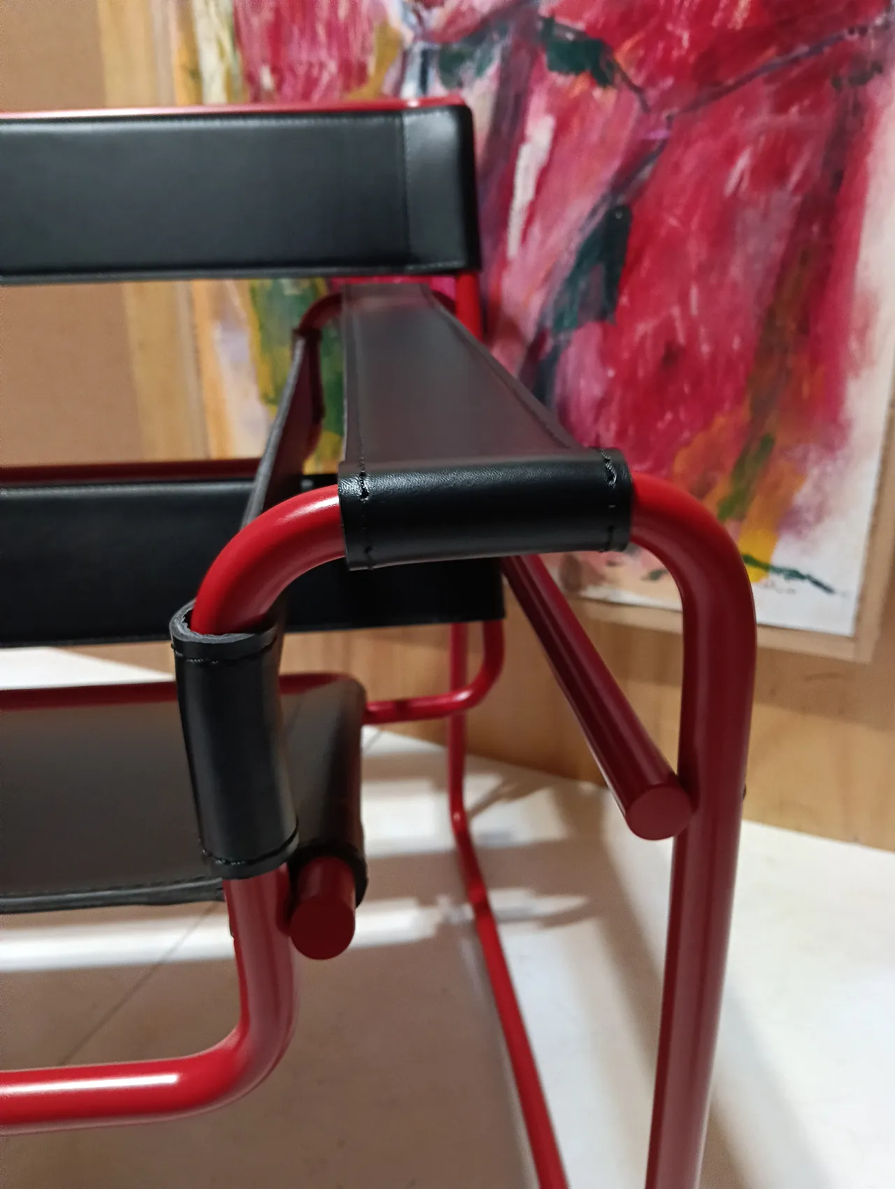 Wassily B3 armchair by Knoll in black leather in structure, 2000s 18