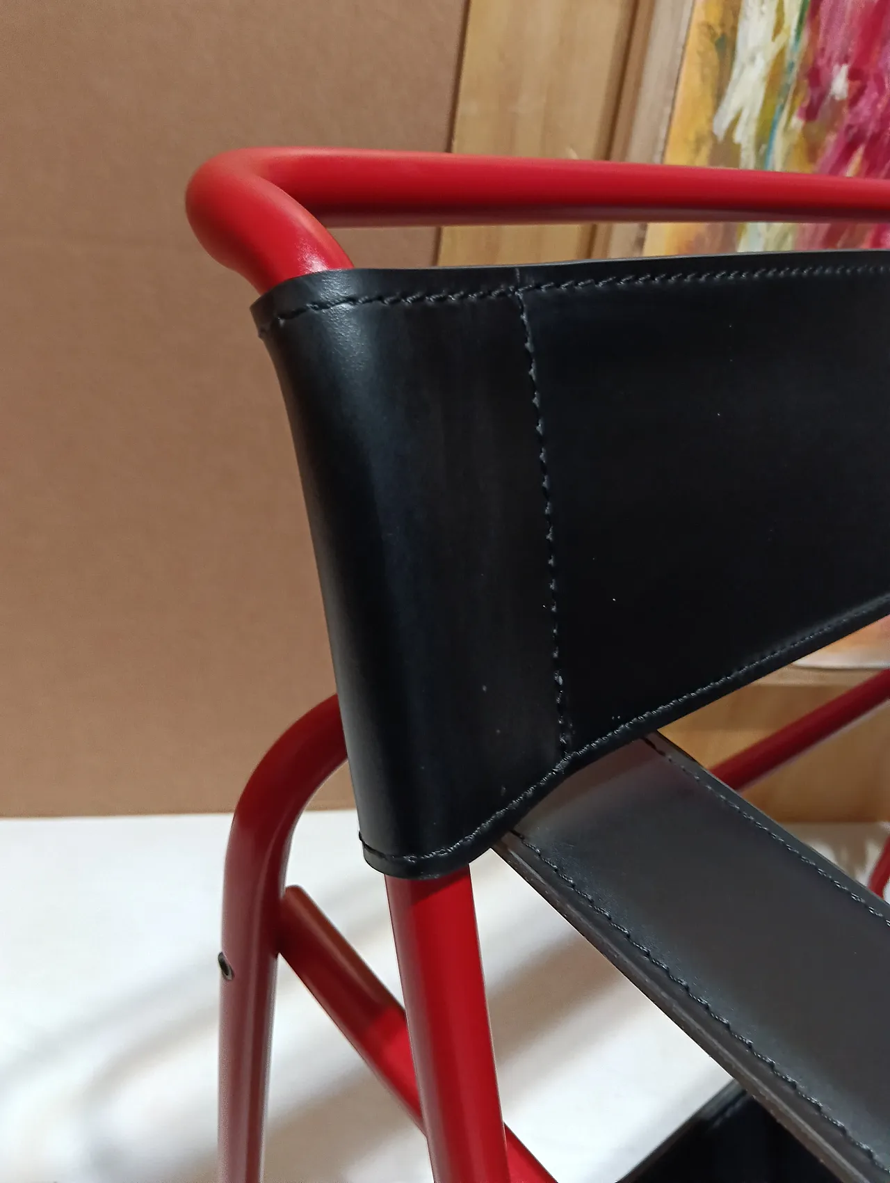 Wassily B3 armchair by Knoll in black leather in structure, 2000s 24