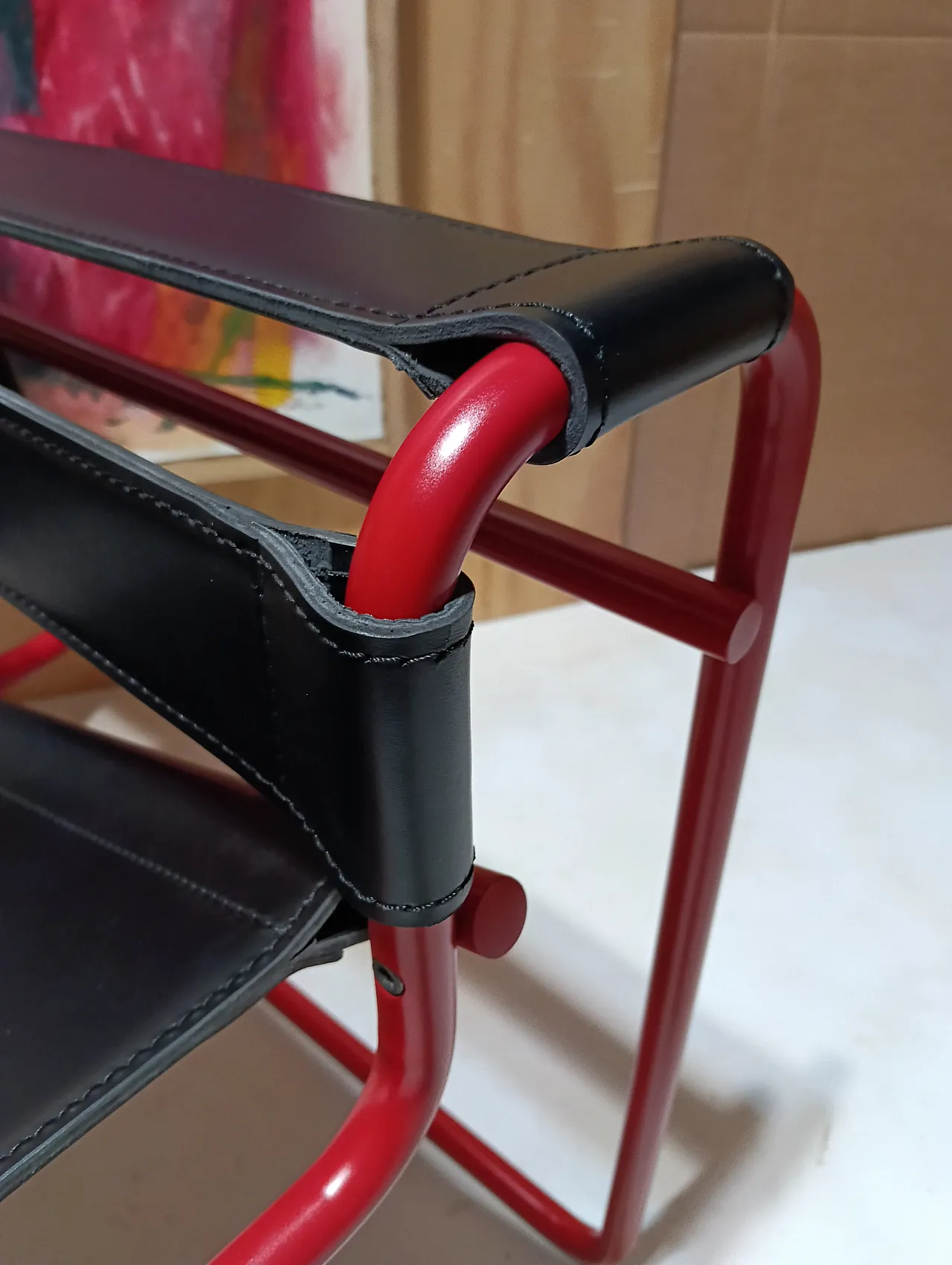 Wassily B3 armchair by Knoll in black leather in structure, 2000s 27