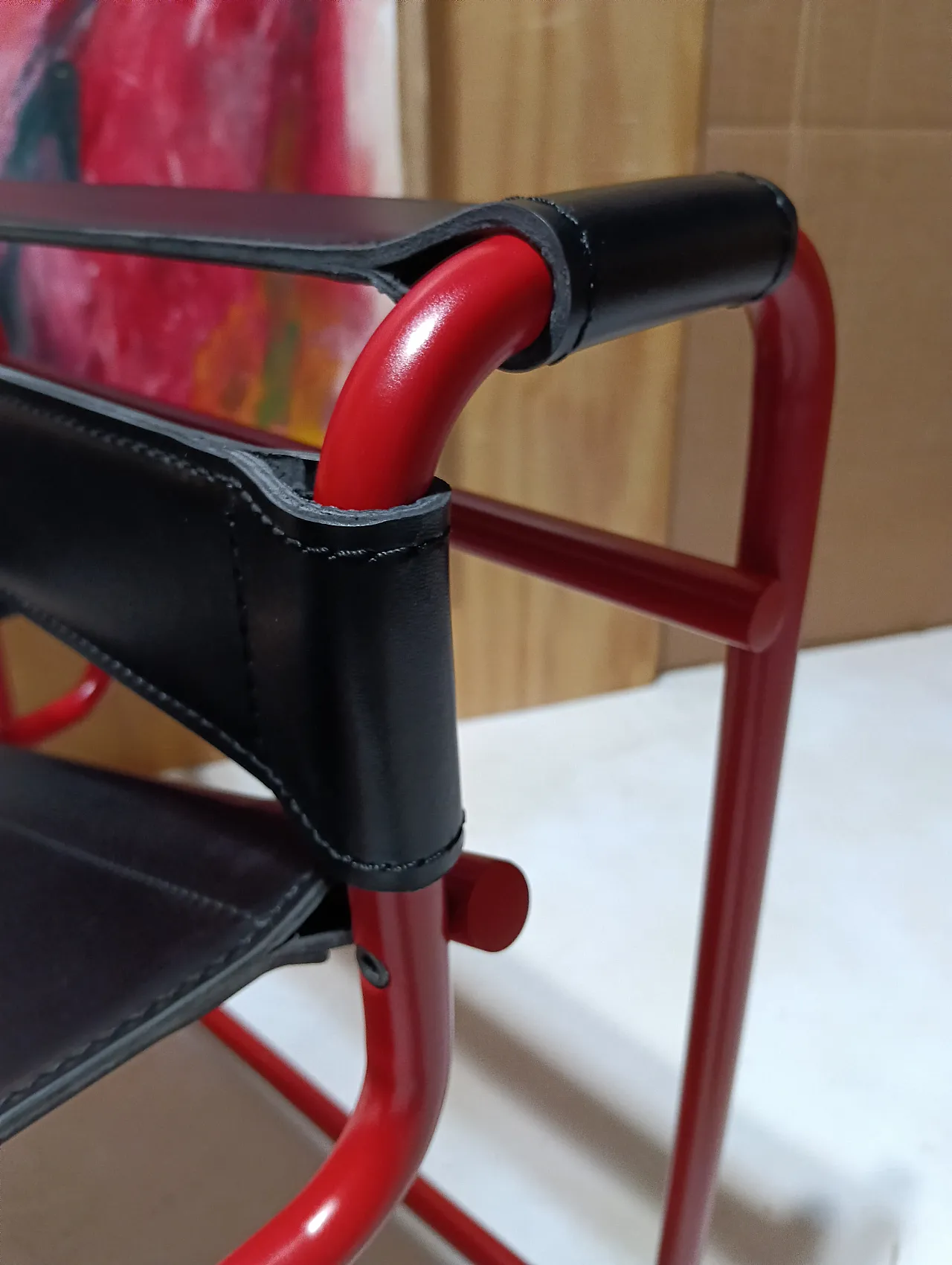 Wassily B3 armchair by Knoll in black leather in structure, 2000s 28