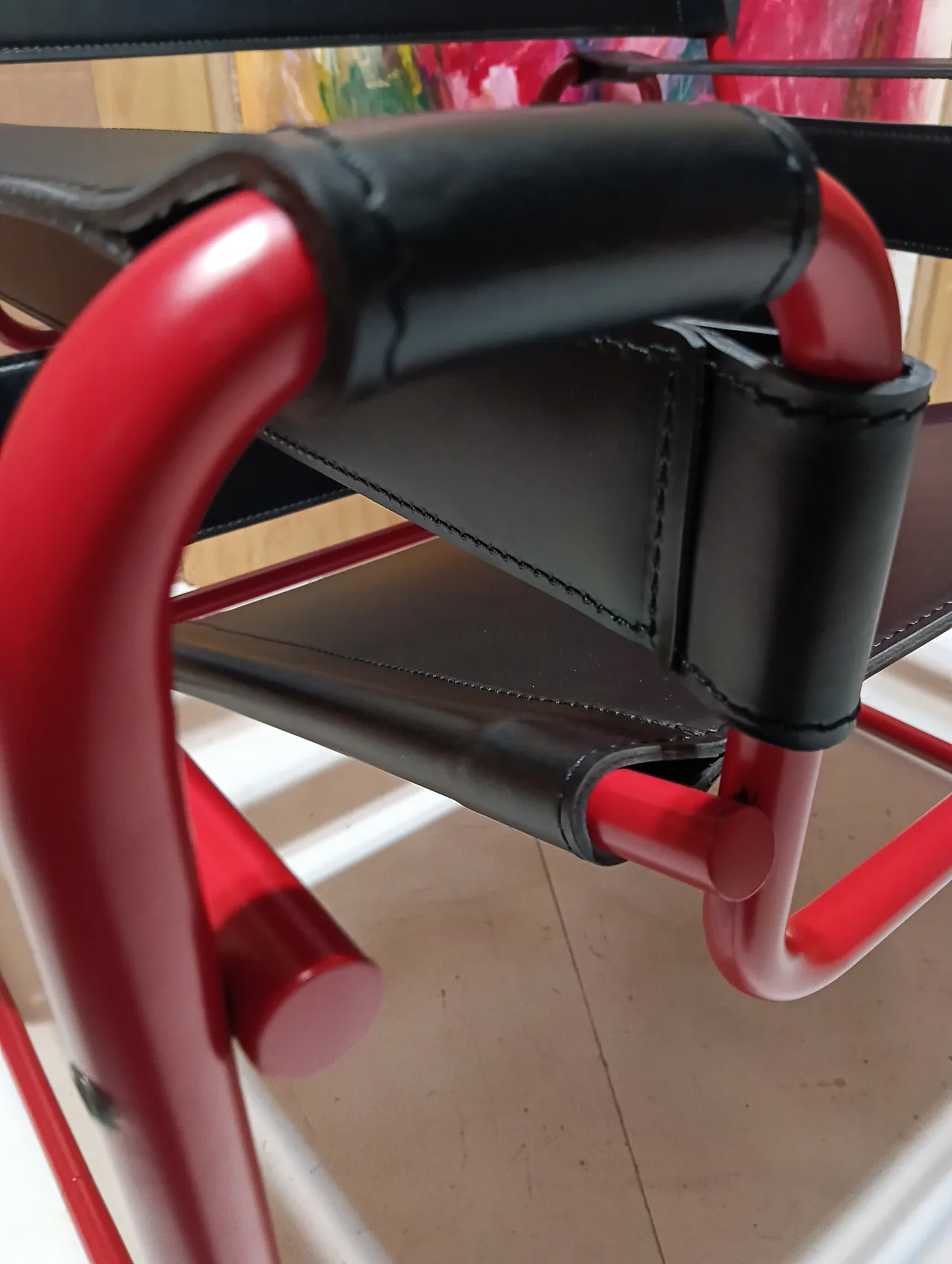 Wassily B3 armchair by Knoll in black leather in structure, 2000s 31