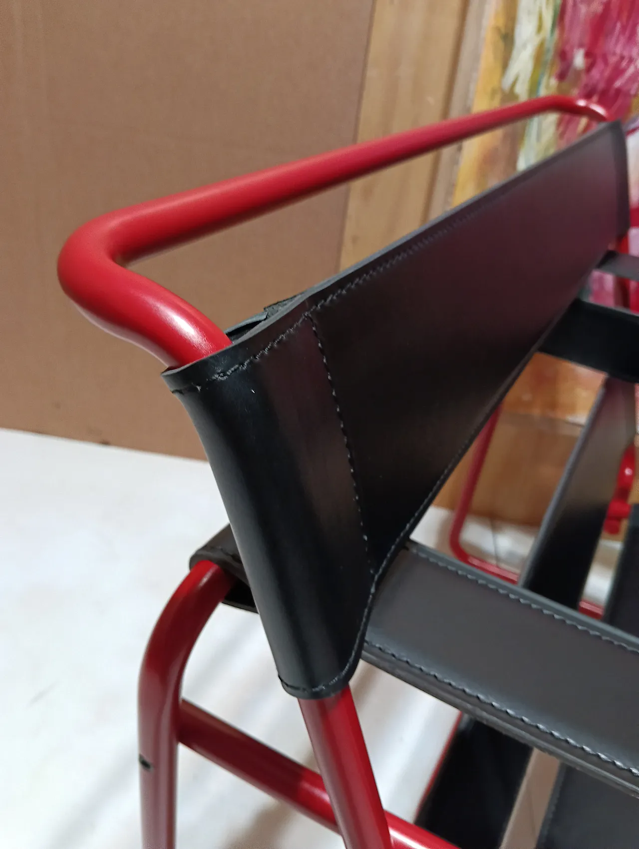 Wassily B3 armchair by Knoll in black leather in structure, 2000s 41