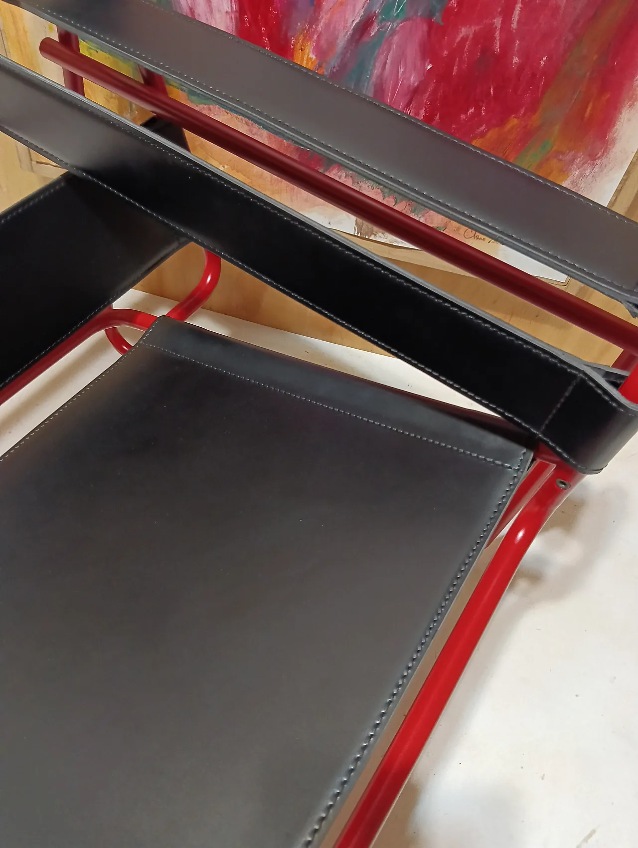 Wassily B3 armchair by Knoll in black leather in structure, 2000s 47