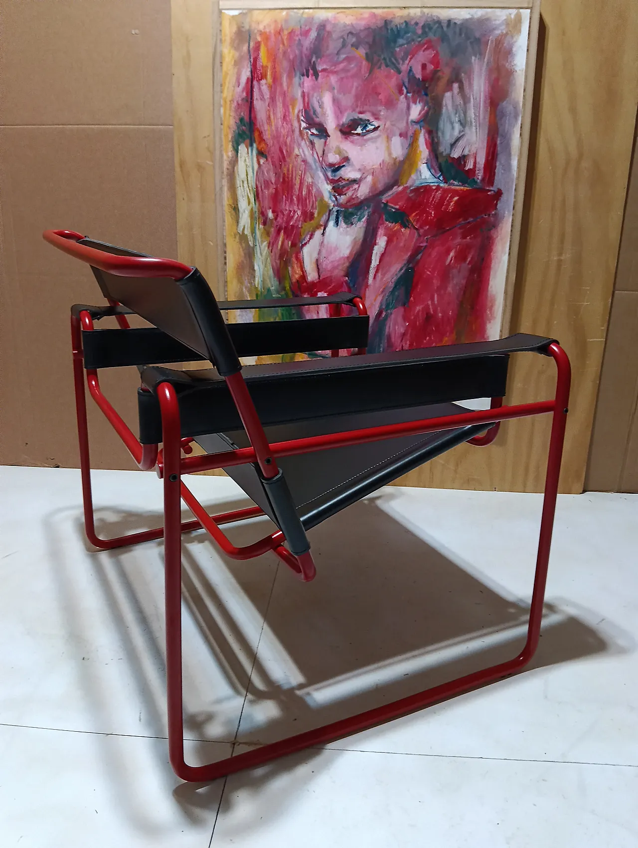 Wassily B3 armchair by Knoll in black leather in structure, 2000s 50