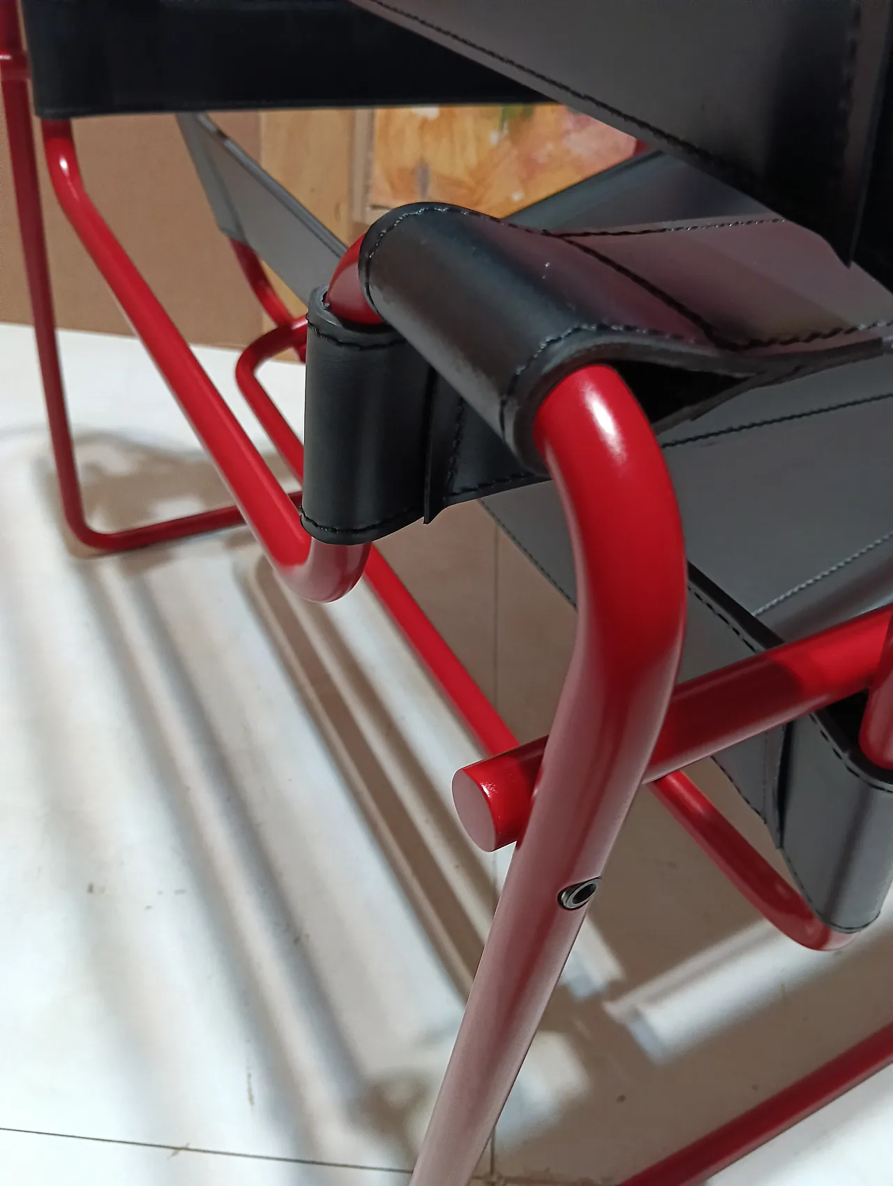 Wassily B3 armchair by Knoll in black leather in structure, 2000s 54