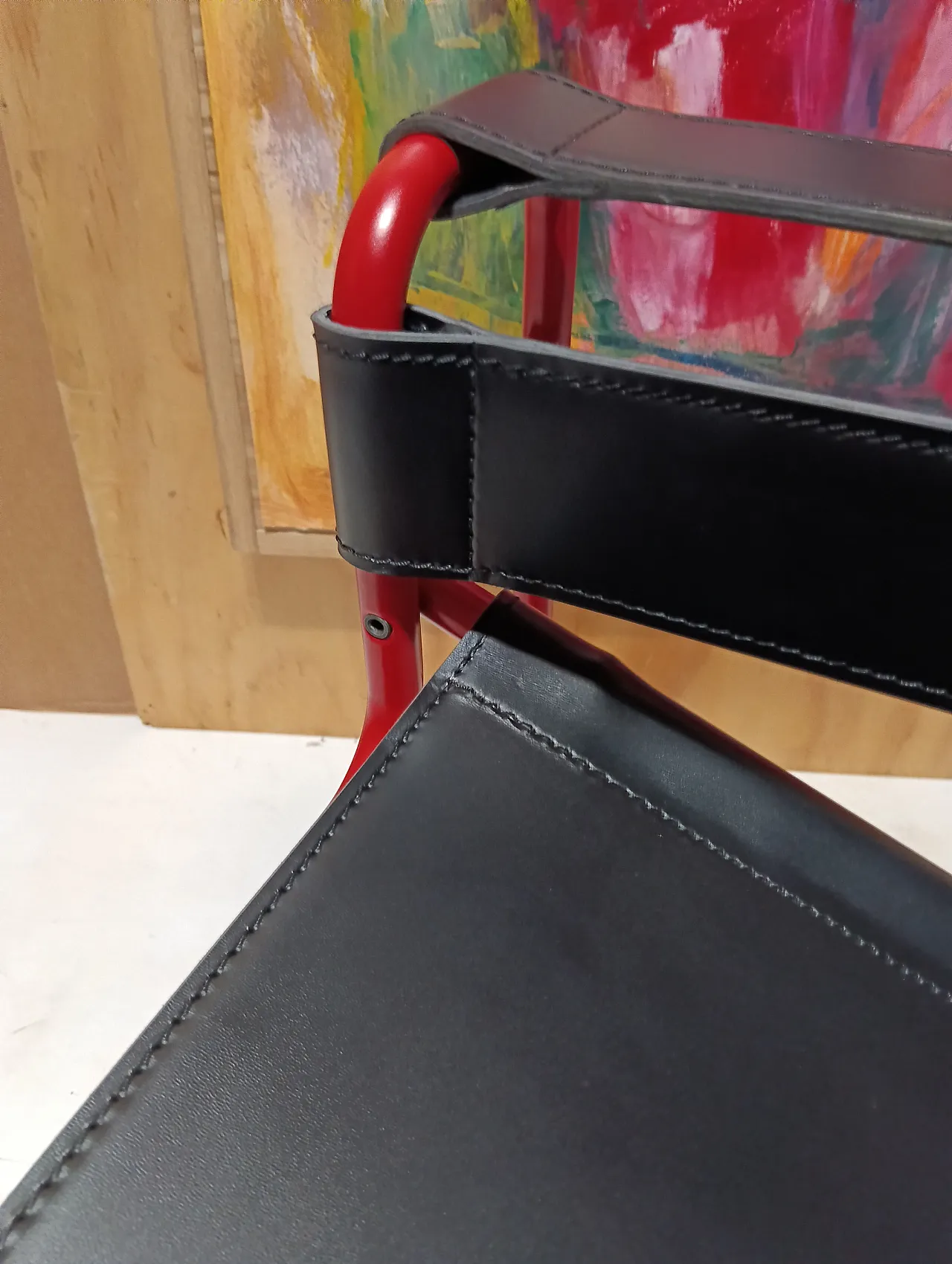 Wassily B3 armchair by Knoll in black leather in structure, 2000s 63