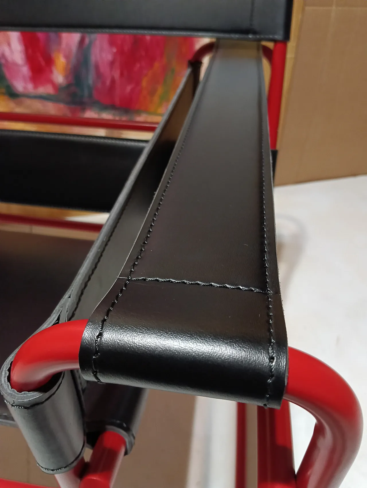 Wassily B3 armchair by Knoll in black leather in structure, 2000s 75