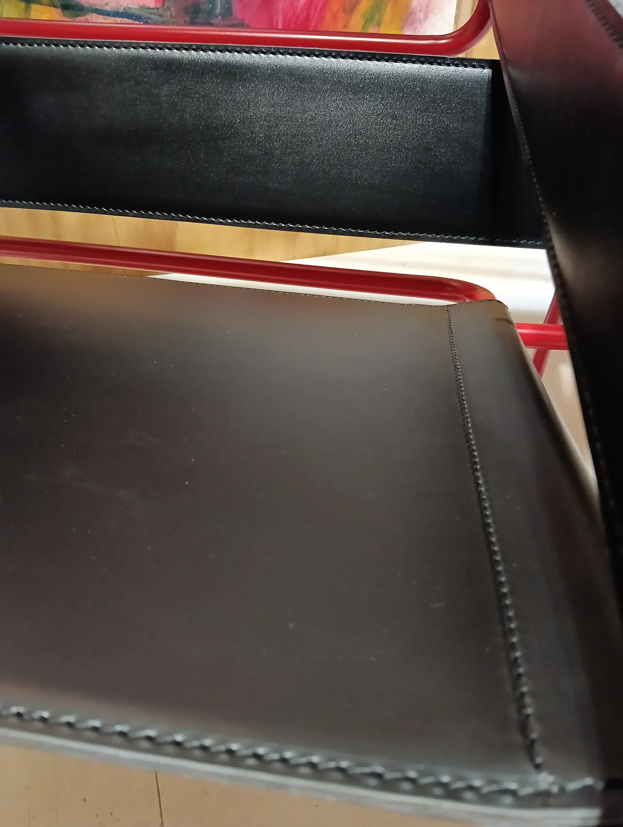 Wassily B3 armchair by Knoll in black leather in structure, 2000s 76