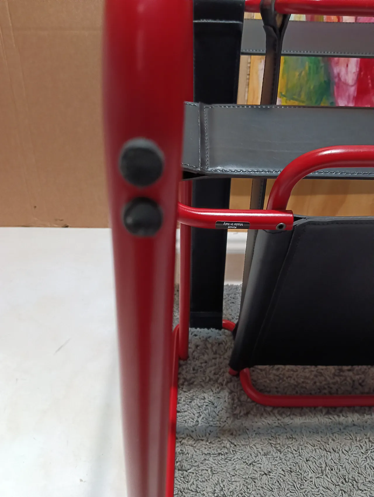 Wassily B3 armchair by Knoll in black leather in structure, 2000s 82