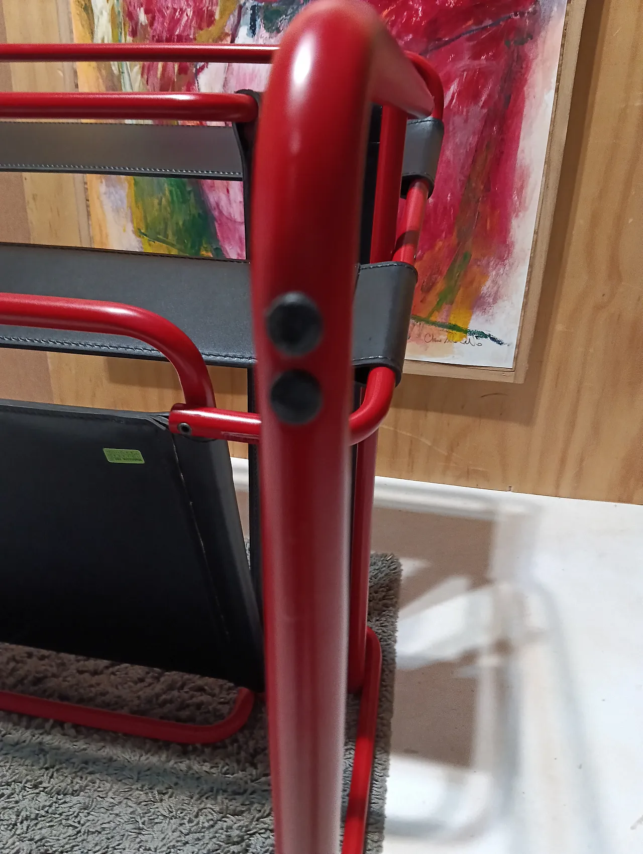 Wassily B3 armchair by Knoll in black leather in structure, 2000s 84