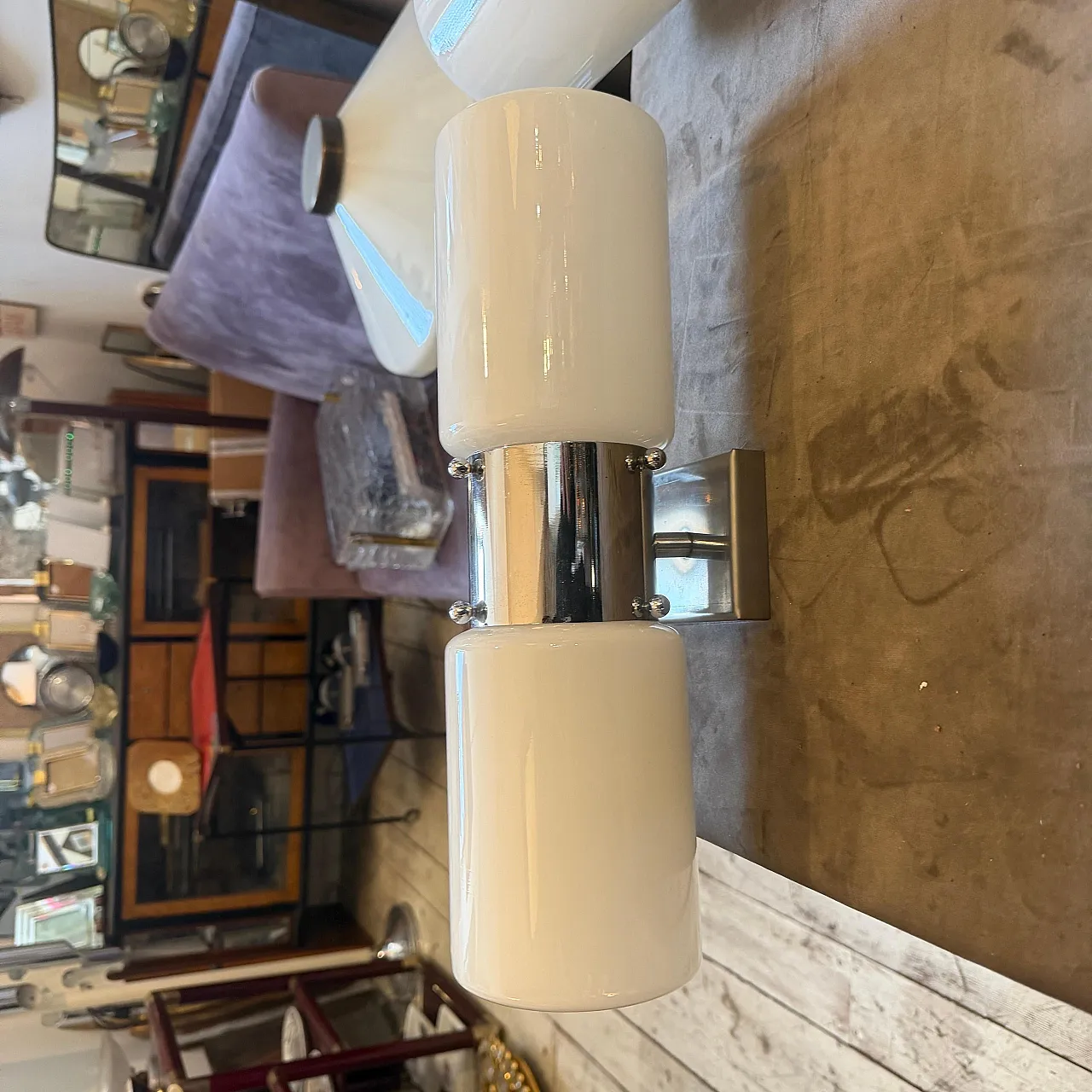 Pair of steel and glass wall sconces By Mazzega, 1960s 5