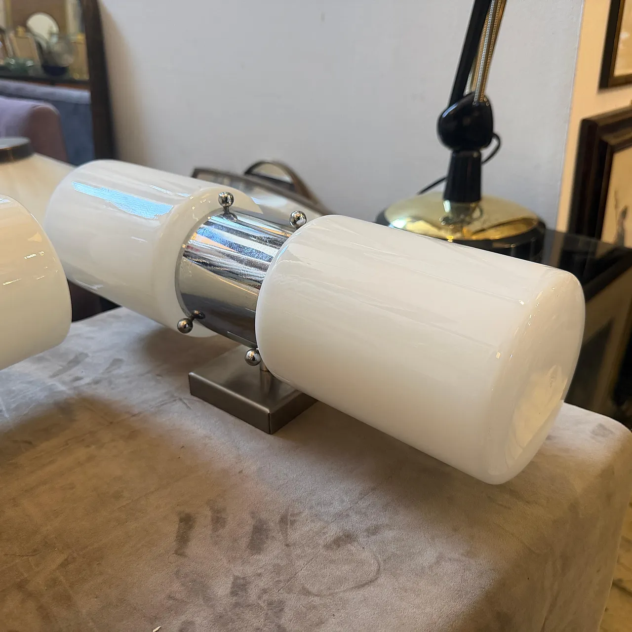 Pair of steel and glass wall sconces By Mazzega, 1960s 6