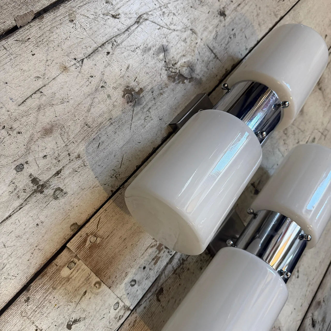 Pair of steel and glass wall sconces By Mazzega, 1960s 8