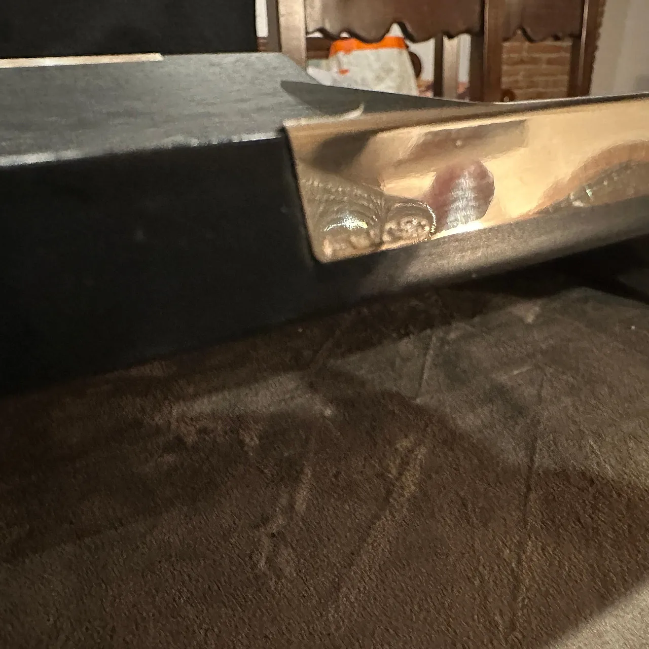 Curved ebonized wood and sterling silver serving tray by Silvan, 1990s 11