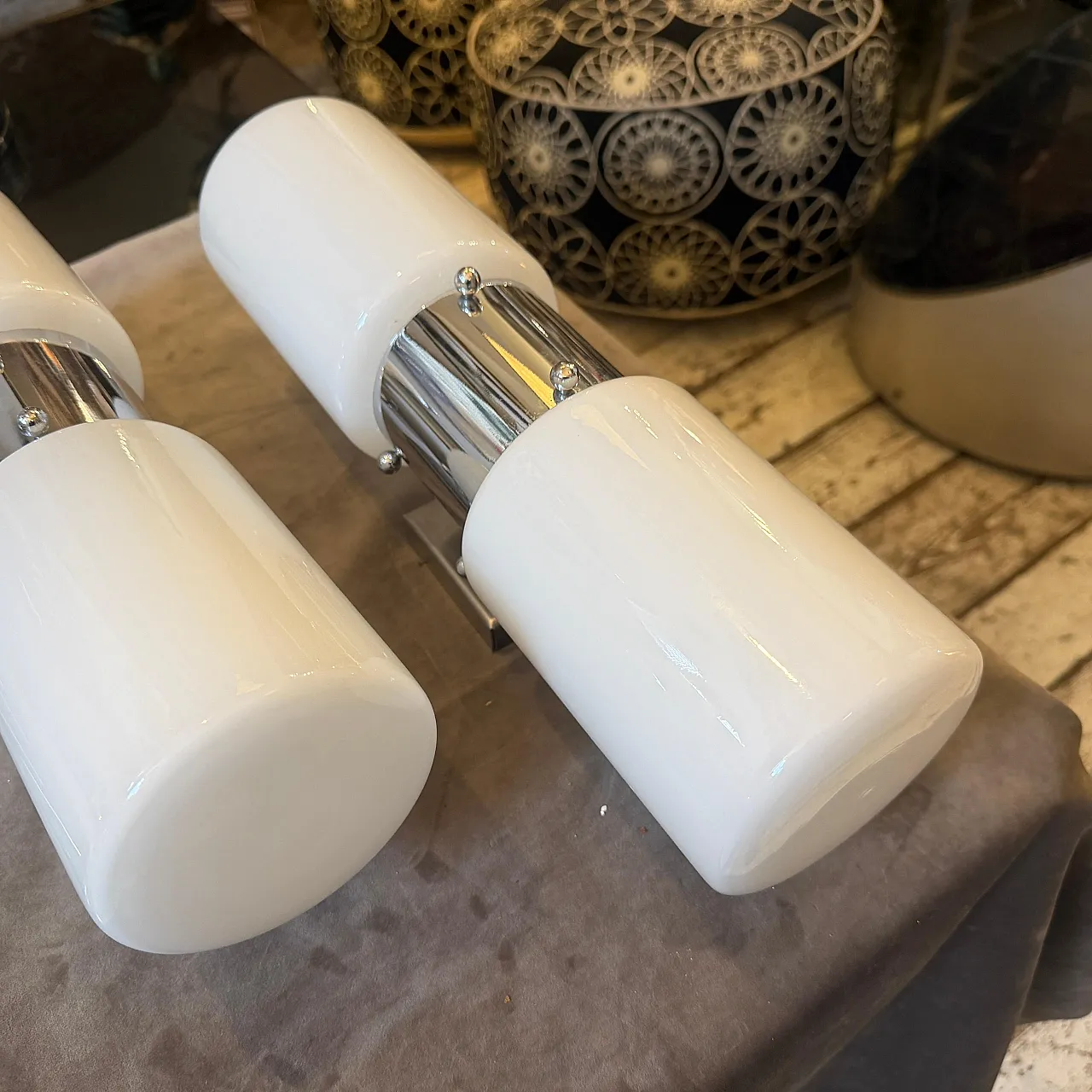 Pair of steel and glass wall sconces By Mazzega, 1960s 16