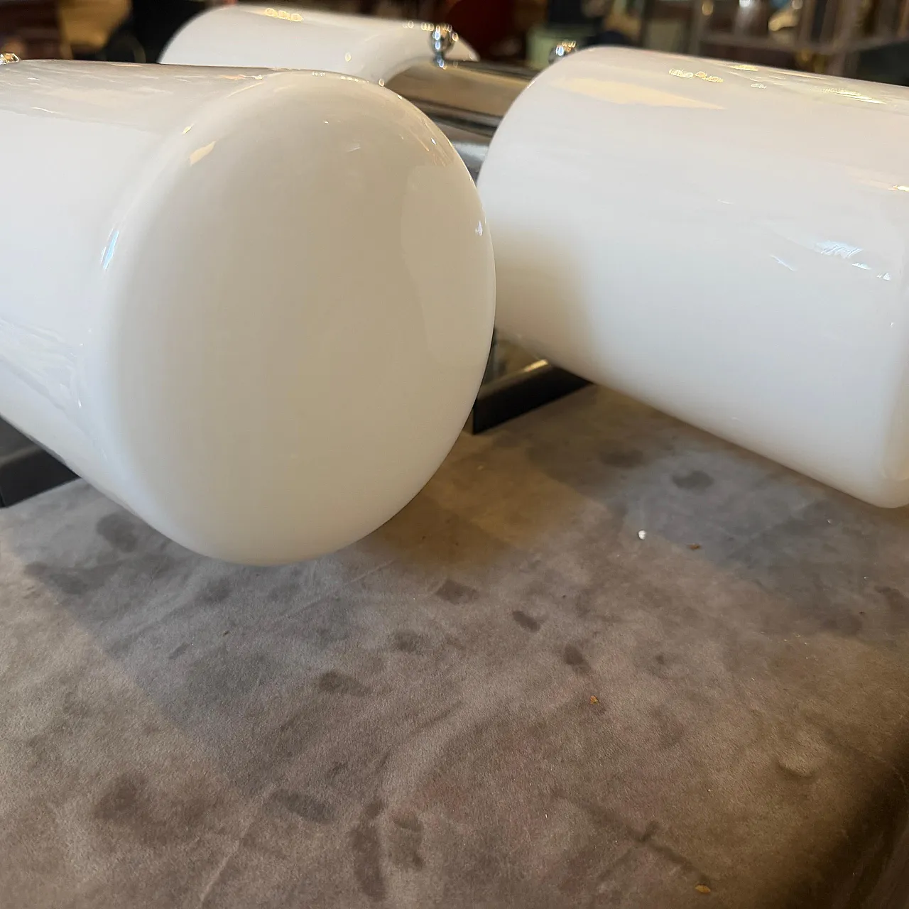 Pair of steel and glass wall sconces By Mazzega, 1960s 17