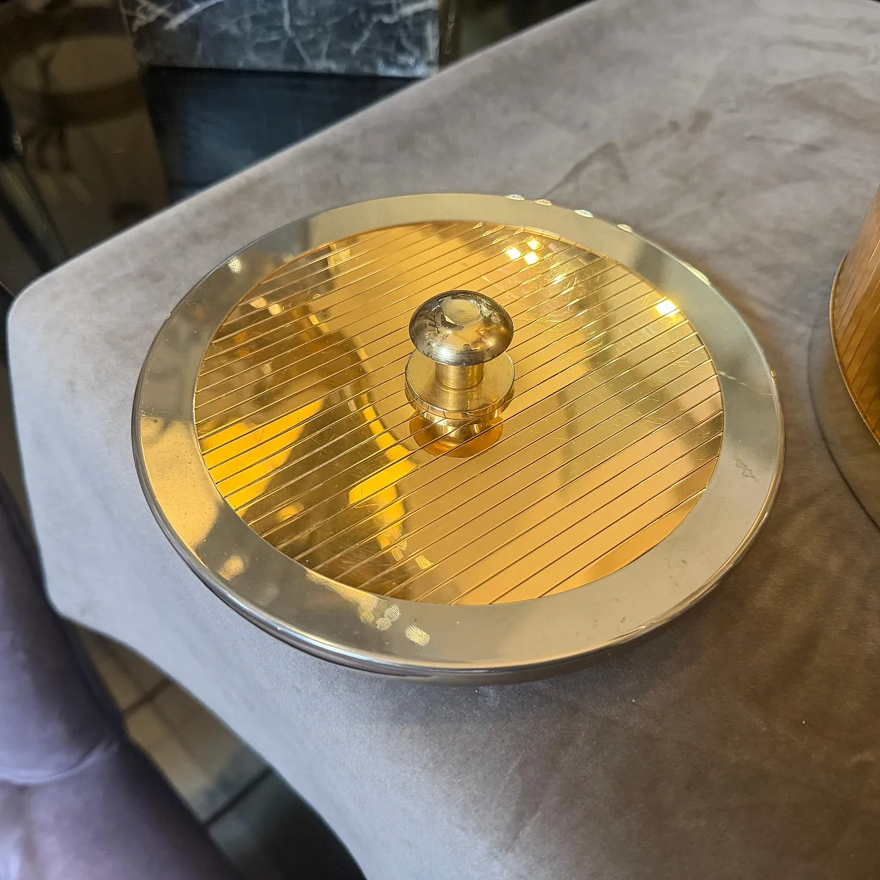 Mid-Century Modern brass and silver plated ice bucket by Lidian, 1970s 5