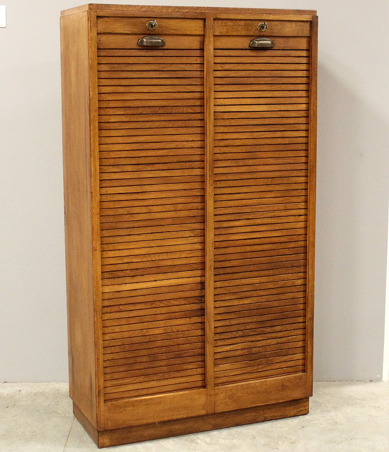 Classificatore serranda schedario archivio in rovere, primo '900 1