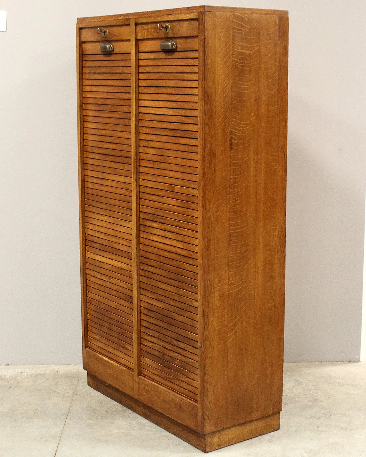 Classificatore serranda schedario archivio in rovere, primo '900 4