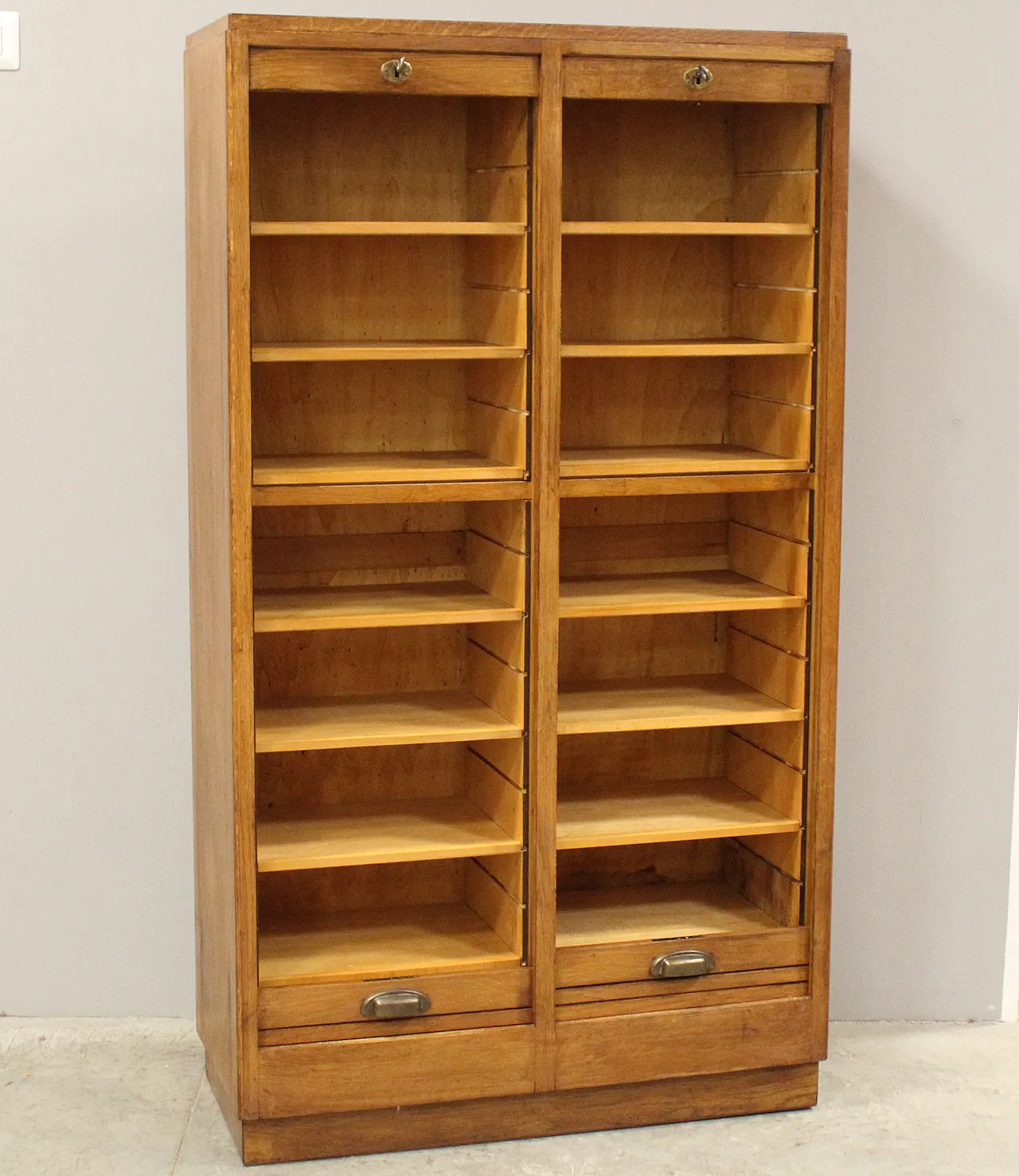 Classificatore serranda schedario archivio in rovere, primo '900 5