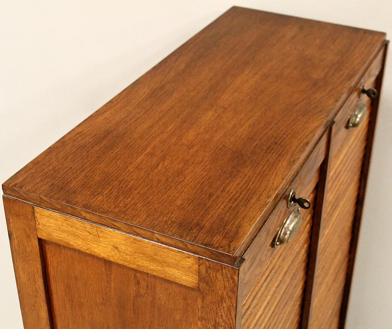 Filing cabinet with oak archive filing shutter, early 1900s 6