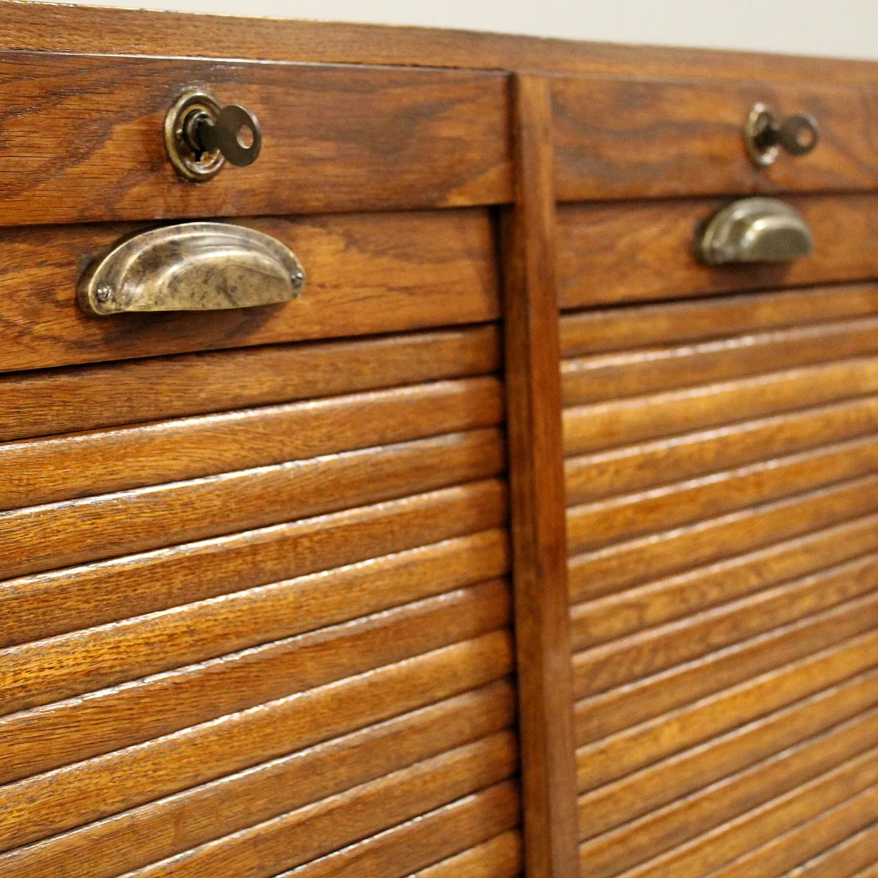 Filing cabinet with oak archive filing shutter, early 1900s 8