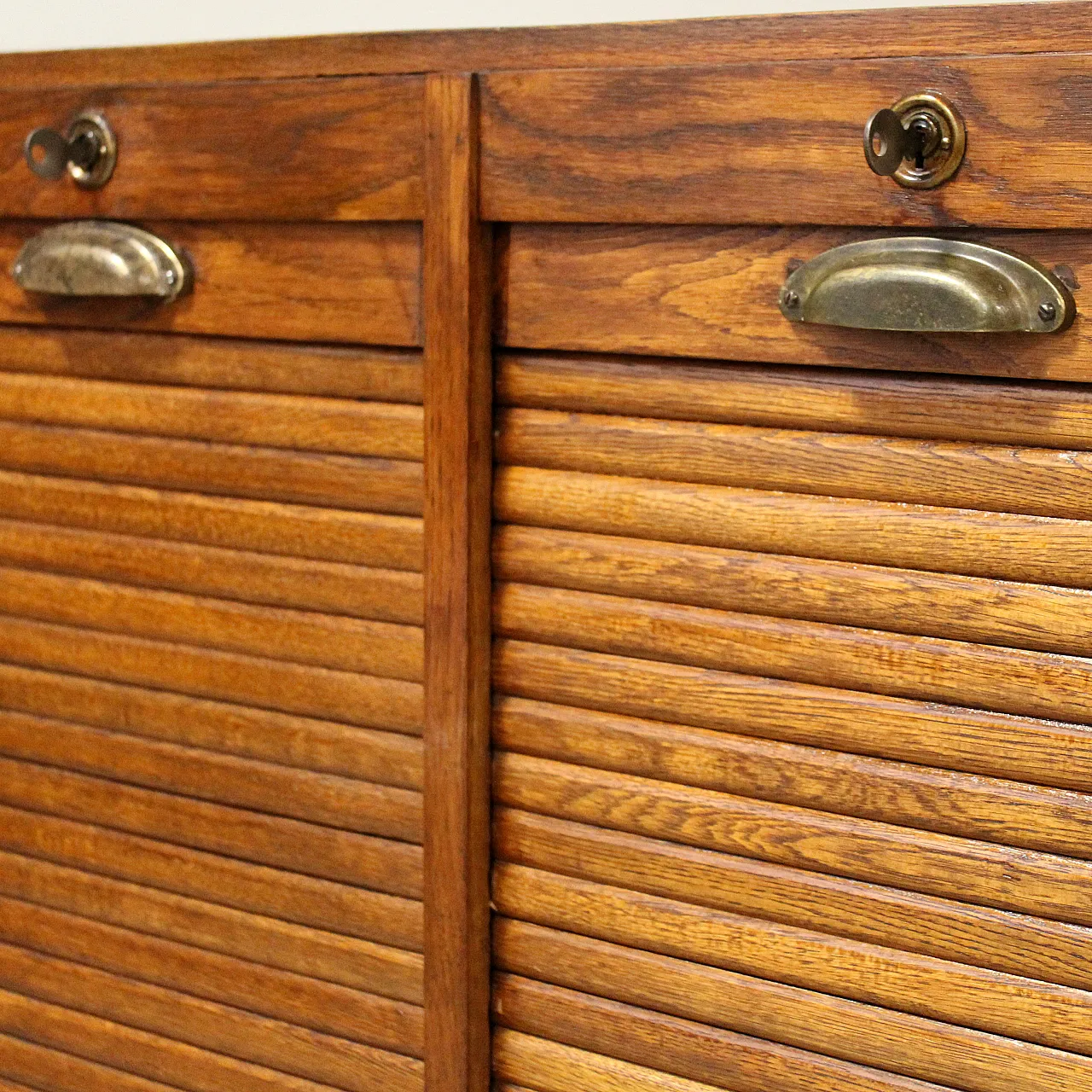 Filing cabinet with oak archive filing shutter, early 1900s 9