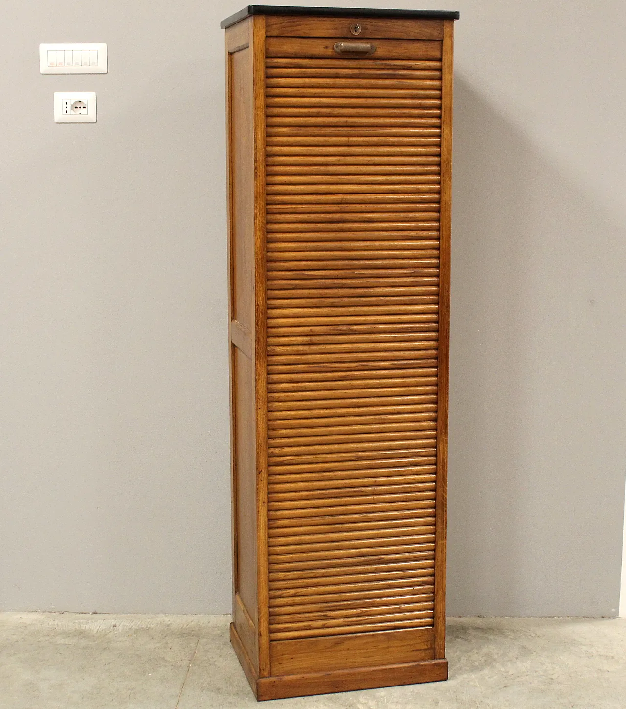 Classificatore serranda schedario archivio in rovere, primo '900 1