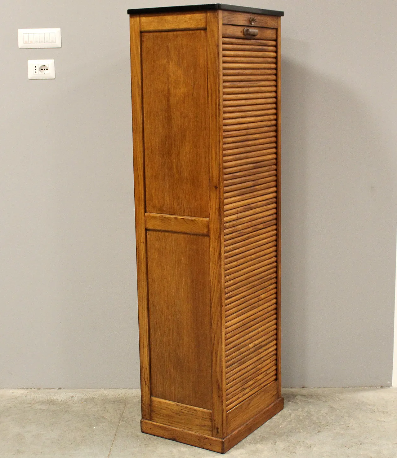 Classificatore serranda schedario archivio in rovere, primo '900 3