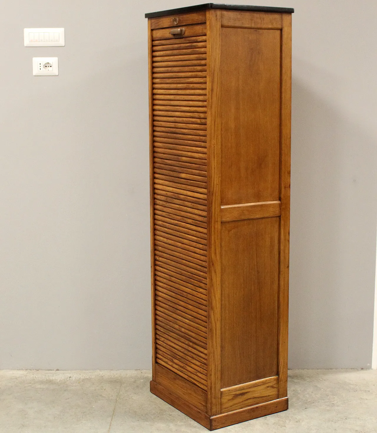 Classificatore serranda schedario archivio in rovere, primo '900 4