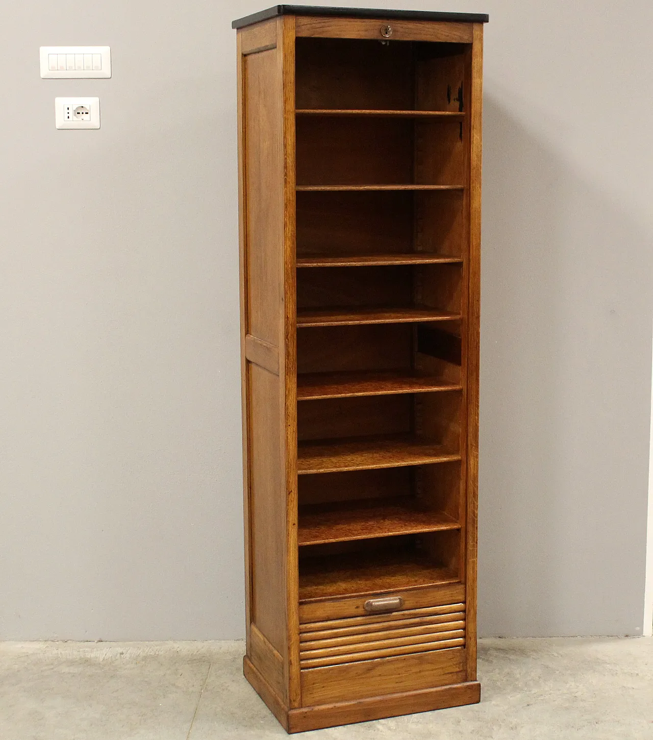 Classificatore serranda schedario archivio in rovere, primo '900 5