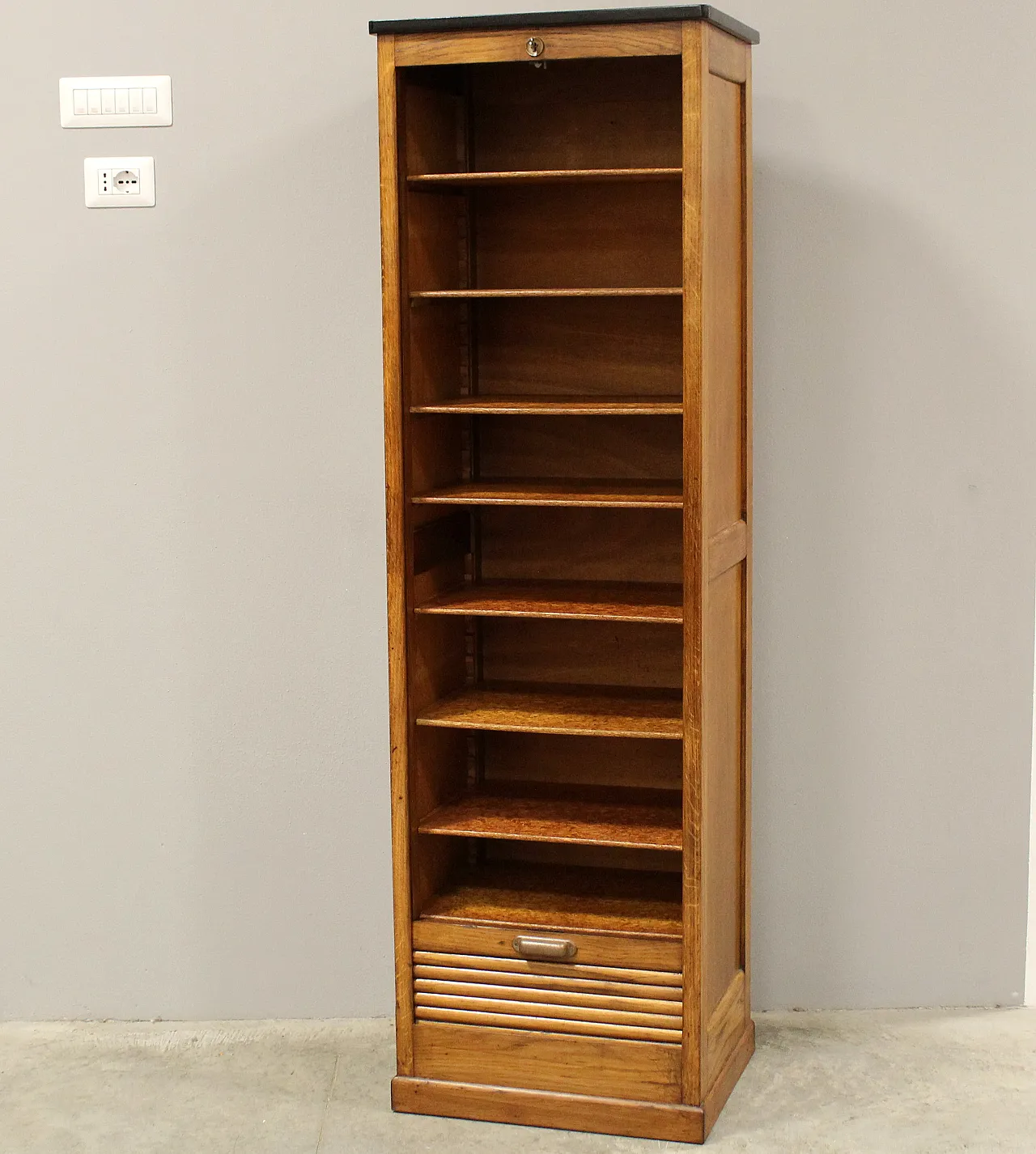 Classificatore serranda schedario archivio in rovere, primo '900 6