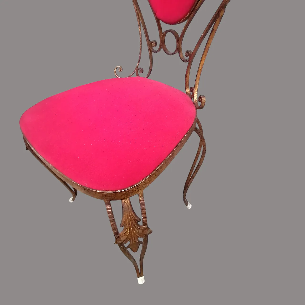 Specchiera e sedia in ferro battuto di Pierluigi Colli, anni '60 4