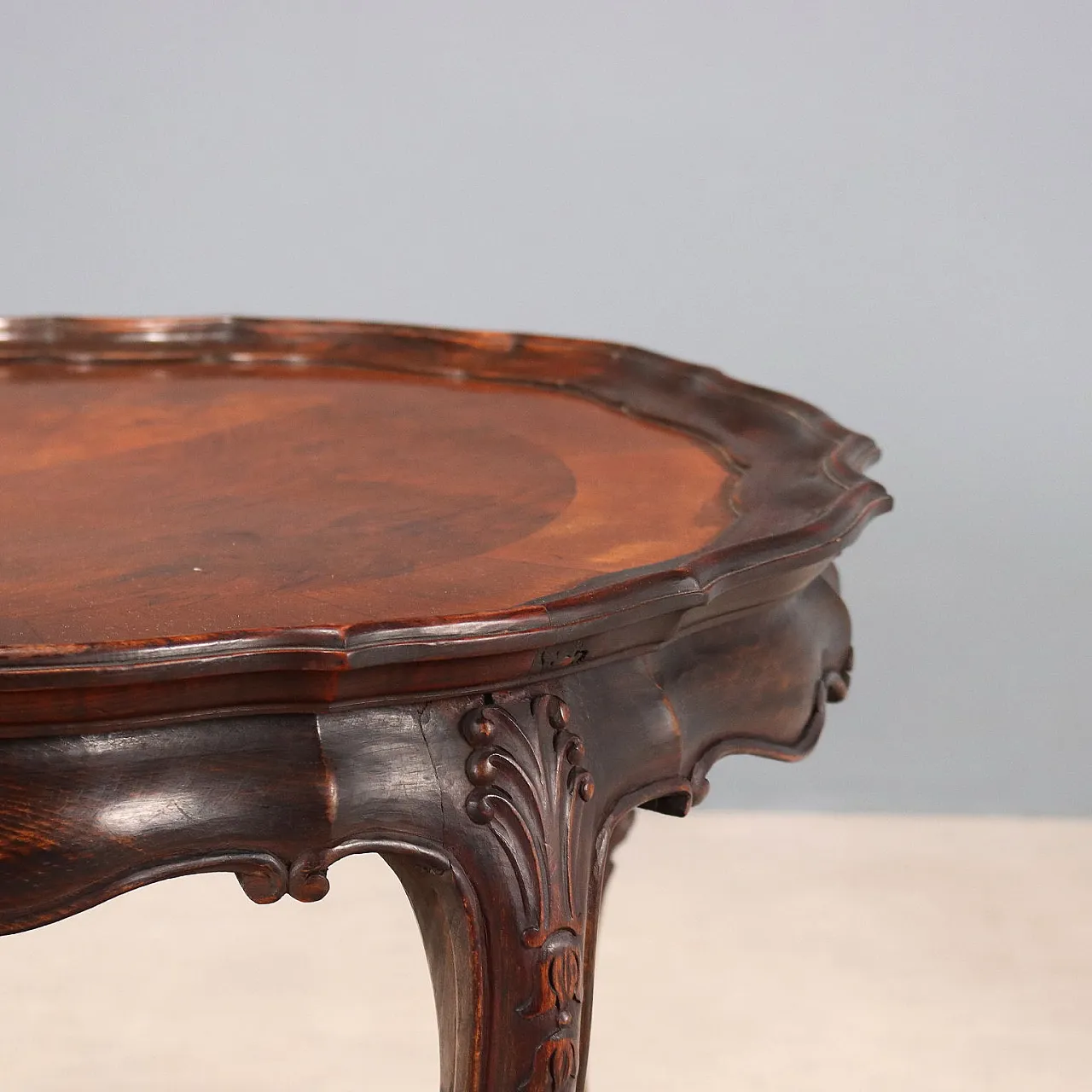 Tavolino in noce e faggio tinto, primo '900 5