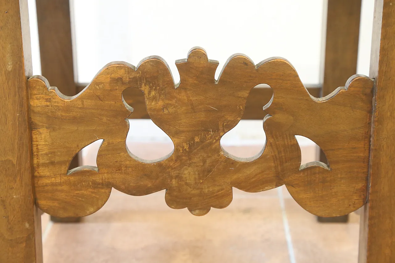 7 Neo-Renaissance chairs in solid walnut wood, 1940s 14