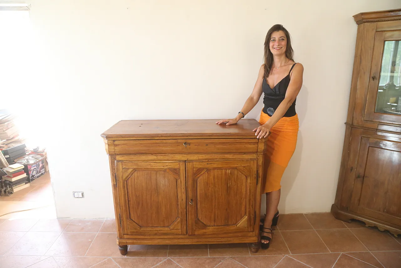 Charles X sideboard in cappuccino maple woodd, early 19th century 15